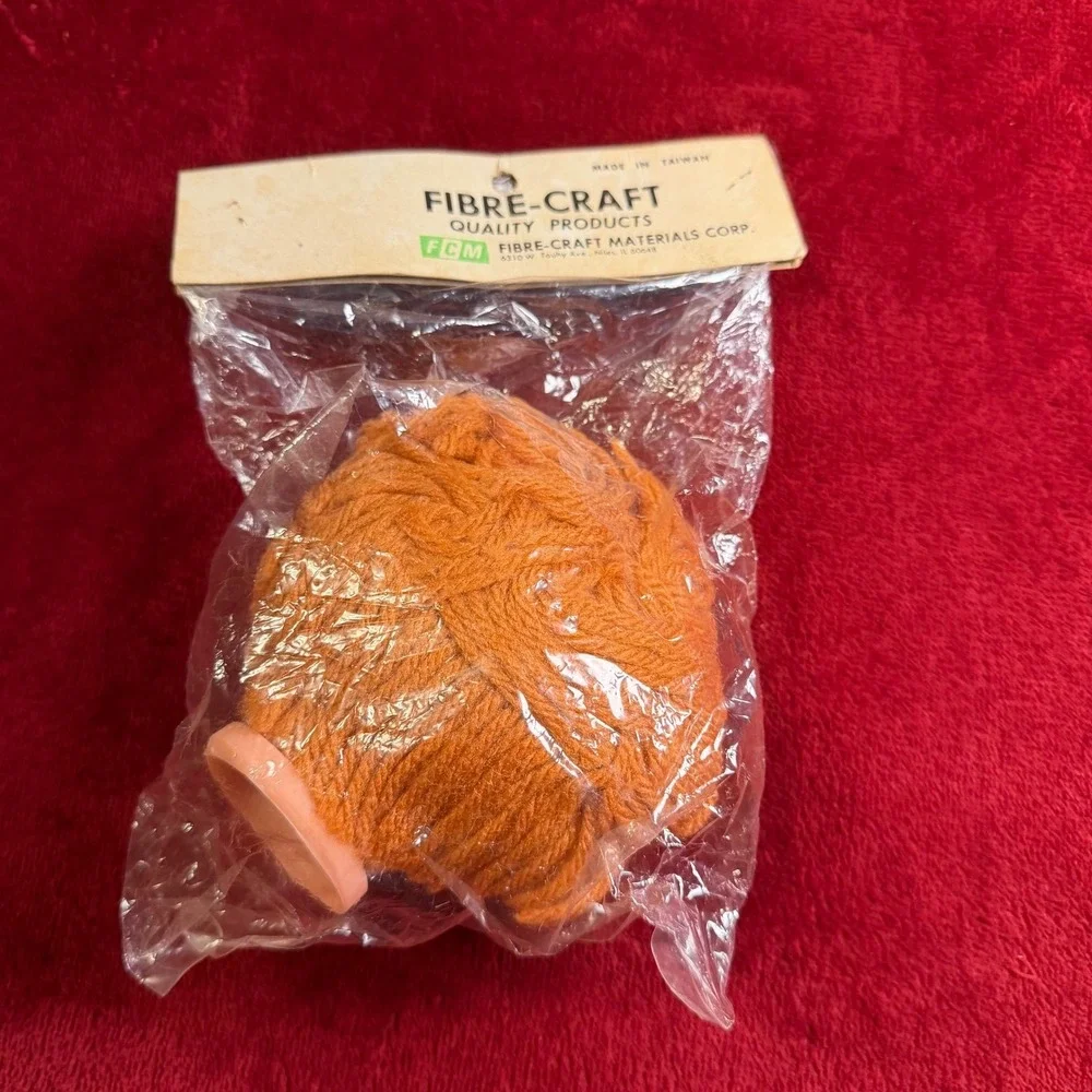 Vintage‎ Fibre-Craft Doll Head and Hands Set 4.5 Inch Orange Hair No. 7572